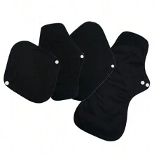 1Pc Black Sanitary Pads Light Flow Menstrual Pads Charcoal Bamboo Washable Cloth Menstrual Pads Mama Cloth Reusable Sanitary Pads Daytime