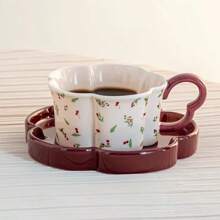 1 Set Elegant Coffee Cup & Saucer, High-End Refined Afternoon Tea Dinnerware, Newlywed Gift, Couple Matching Cup, Breakfast Milk Cup, Office Water Cup