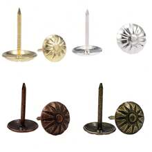 120pcs/Pack 11x17mm Antique Brass Furniture Upholstery Nails, Vintage Style Decorative Tacks For Armchairs, Sofas, Beds, Doors