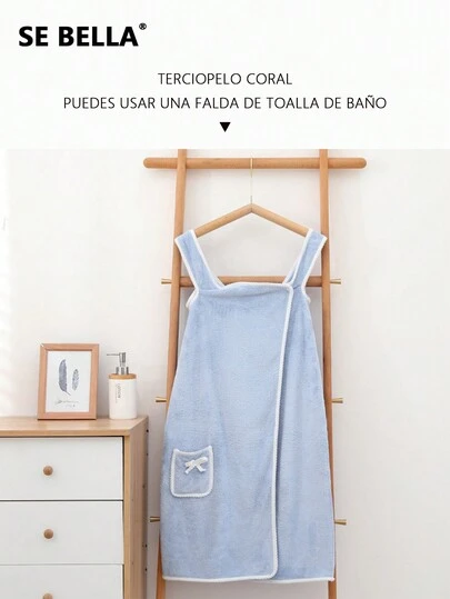 [SE BELLA]1 pieza usable Toalla de baño , lazo forro polar coral espesado adulto Toalla de baño , púrpura Toalla rápida de absorción para el hogar de algodón puro, más grande y más gruesa, ideal para adultos, bata de baño suave y agradable al tacto, esencial para el hogar.   De alta calidad, rápida de secar, cómoda y suave, con fuerte capacidad de absorción.   Oferta excepcional