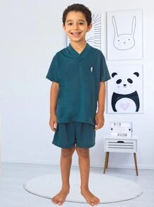 Boys' Pajamas, Children's T-Shirt, Half-Sleeve Shorts, Summer - 綠色 - 查看 1