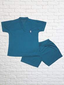 Boys' Pajamas, Children's T-Shirt, Half-Sleeve Shorts, Summer - 綠色 - 查看 3