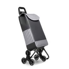 6-Wheel Folding Push Shopping Trolley With Insulated Cooling Bag Lightweight Waterproof Detachable Stair Climbing Cart For Groceries, Gift Packaging Bag Gift Packaging Bag Grey - Grey - View 9