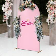 HOHOBLA LOYALHEARTDY-BTG 2.2m Arched Bracket 120 * 220cm Elastic Cloth Cover Gold Bracket Sky Pink Cover[Best Gift For Family&Friends]