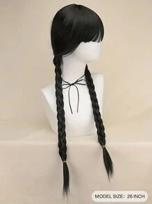 Cosplay Wig Black Double Braided Wig Is A Synthetic Halloween Party Costume Accessory - Black - View 2