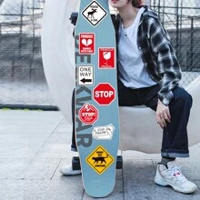 50PCS Warning Signs Stickers Aesthetic Vinyl Stickers Decals Scrapbook, Journaling, Laptop, Bumper, Skateboard, Water Bottles, Computer, Phone Back To School - Multicolor - View 5