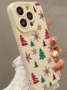 1 PIEZA Funda antideslizante para teléfono con diseño de árbol de Navidad colorido compatible con iPhone 15/15 Pro Max/14/13/12/11/7/8/XS/11 Pro