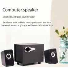 USB Powered Computer Desktop Speaker Line Control Speaker Stereo Sound Desktop PC Laptop Speaker - Black - View 7