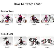 KAPVOE Polarized Cycling Glasses With 4 Interchangeable Lenses TR90 Sports Sunglasses Women Men Running - 01 Black Frame / 4 Red Lens - View 7