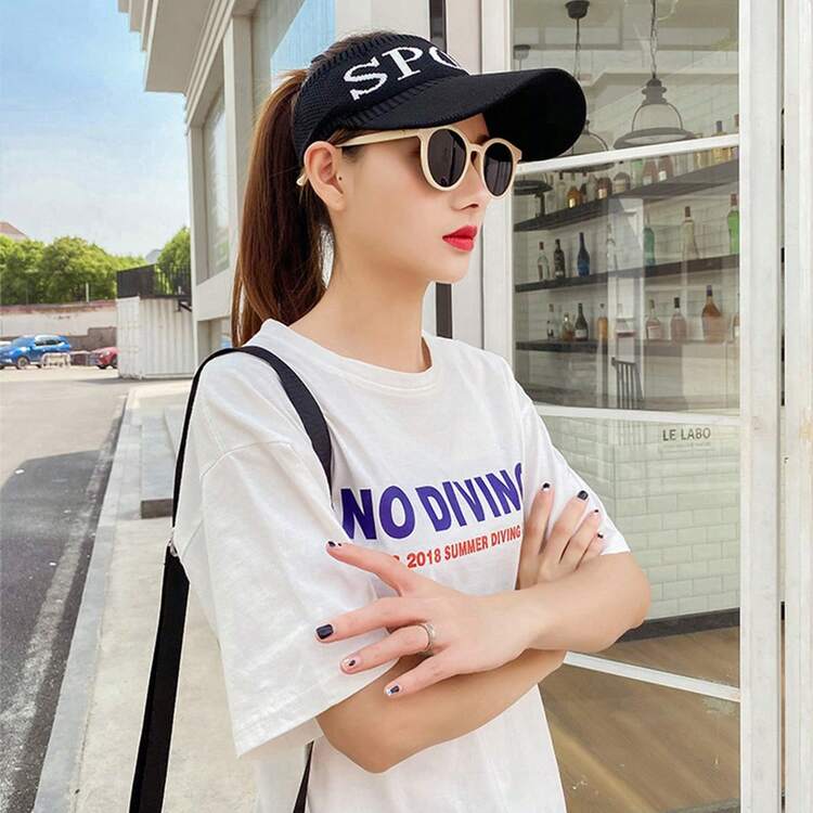 Sun Visors For Women Men Unisex Tennis Golf Adjustable Visor Hat Summer Outdoor Sports UV Protection Cap - màu đen - Xem 9