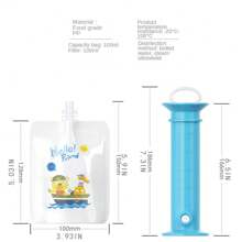 婴儿食物储存水果泥填充分配器套装 新生儿新鲜水果容器 婴儿辅食填充装置 蓝色