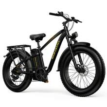 M3 Electric Mountain Bike For Adults, 750W Peak Motor 20mph Electric Bike, 26"*4" Fat Tire Ebike W/ 48V20AH , 40/60 Miles 7-Speed Gears E Bike For Dirt Sandy Snow Offroad - màu đen - Xem 7