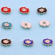 10入組合金雙面珠子和土耳其邪惡之眼diy手工手鍊、鑰匙扣,珠寶製作用品 - 混色 - 查看 18