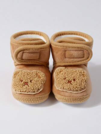 1 par de calcetines cálidos para bebé, calcetines antideslizantes gruesos para niños pequeños, accesorios para bebé