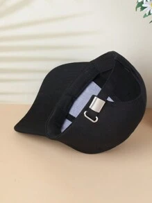 1pc feminino simples coração floral impressão boné de beisebol, chapéu de sol esportivo casual ao ar livre, adequado para mulheres streetwear dia dos namorados - Preto - Ver 3