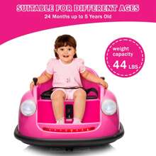 2-Speed, 360°Spin Ride On Electric Bumper Car For Kids & Toddlers, 12V Battery Car For Kids W/Parent Remote, Led Lights