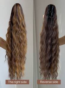 ZURO 26 Inch Long Wavy Synthetic Hair Ponytail Extension, Heat Resistant Fiber, Suitable For Women & Girls, Party & Daily Use - Two-Tone - View 4