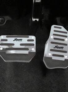 2pcs Universal Automatic Transmission Silver Brake & Accelerator Pedal For Cars