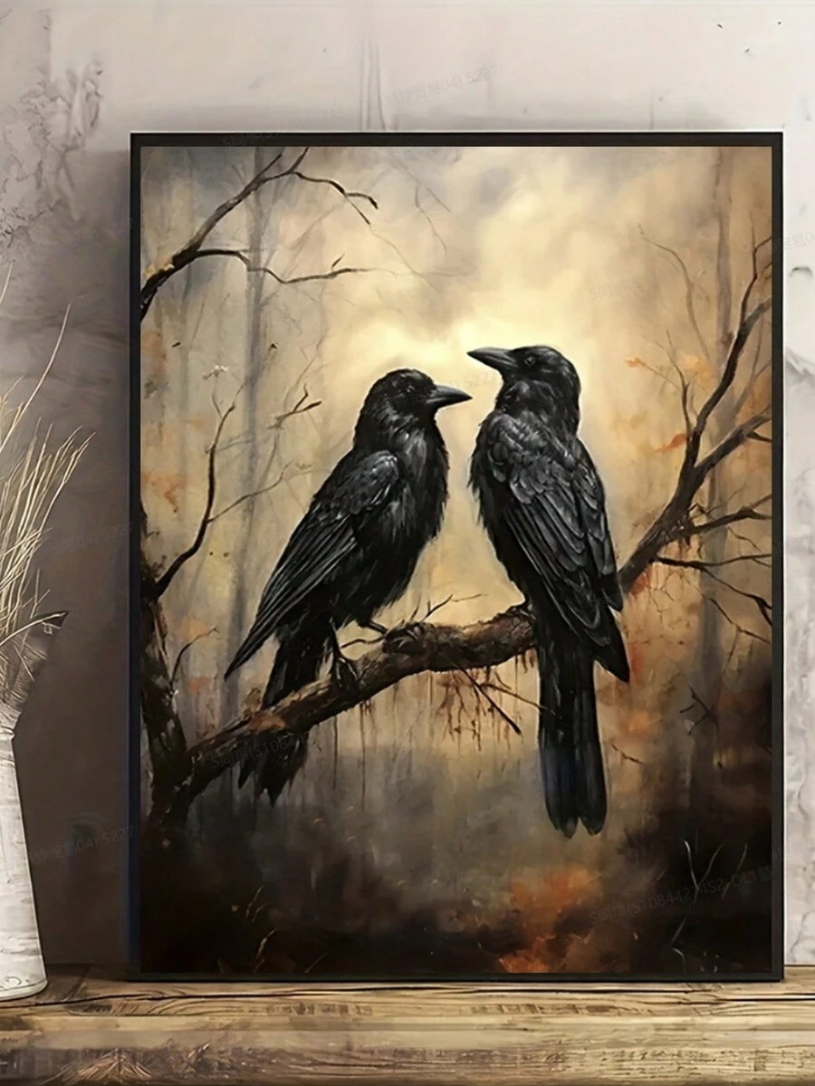 1 Pc, Tranh in Canvas, Con quạ đen trên cây chết "Bức tranh tường nghệ thuật Canvas, Áp phích nghệ thuật trang trí Halloween cổ điển, Đồ trang trí phòng, Áp phích nghệ thuật treo tường không có khung, Trang trí nền ghế sofa phòng khách, Trang trí hành lang tiền sảnh, Trang trí nhà cửa, Trang trí phòng ngủ, Trang trí phòng tắm, Trang trí phòng, Trang trí văn phòng, Trang trí trường học, Quà tặng nghệ thuật, Bao bì an toàn bằng ống cứng PVC - Nhiều màu - Xem 1