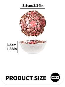 4/1 chiếc, Đĩa gốm Bohemian, Bát đựng món khai vị salad nhiều màu sắc, Bộ đồ ăn nhà bếp đa năng, Có thể dùng trong máy rửa chén, lò vi sóng, Lý tưởng cho lẩu, dã ngoại, cắm trại, đựng trái cây, rau củ, salad - Nhiều màu - Xem 4