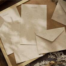 复古花卉信头信纸明信片信封封口膏告白情书书写牛皮复古艺术套装（6 封信、3 个信封、3 张贴纸），送给朋友、家人和爱人的礼物 - 風格1 - 查看 4