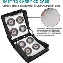 Disc Carry Case 400 CD Holder Case Bag CD Storage Wallet Protector CD DVD Bag Large Storage CD DVD Folders Sleeves Carry Case(Black) - 400PCS - View 4