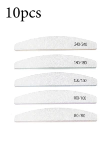 Bộ 3/5/10 dũa móng tay chuyên nghiệp, giấy nhám hai mặt 80/100/150/180/240 grit dùng để đánh bóng và tạo hình móng, dụng cụ làm móng hình lưỡi liềm, dụng cụ nghệ thuật làm móng, dụng cụ chuẩn bị cho năm học mới, chăm sóc móng, dụng cụ làm móng (thích hợp cho móng giả) - Nhiều màu - Xem 15
