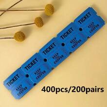 200/100 Pairs Raffle Tickets, Double Roll, Ticket For Events, Entry, Class Reward, Fundraiser & Prizes, Red, Yellow, Green, Blue, Pink, Purple, Orange, Gray 8 Color Selection(400/200pcs) - Blue - View 14