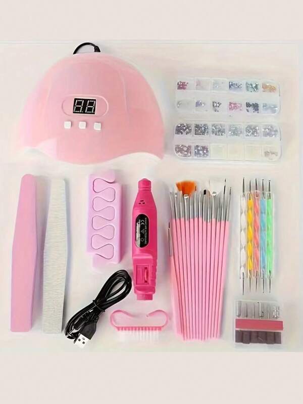 Professional Manicure Set With Electric Nail Drill,UV LED Nail Lamp, 54W UV Curing Lamp,Suitable For Beginners