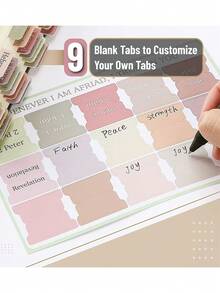 80 Bible Tags, Sticky Index Tags, 80 Tags, Bible Index Tags, Old And New Testaments (Includes 64 Books And Blank Tags) Self-Editable Written Tags, Bible Book Tags, - Multicolor - View 2