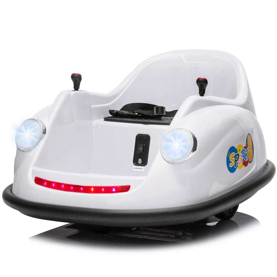 2-Speed, 360°Spin Ride On Electric Bumper Car For Kids & Toddlers, 12V Battery Car For Kids W/Parent Remote, Led Lights