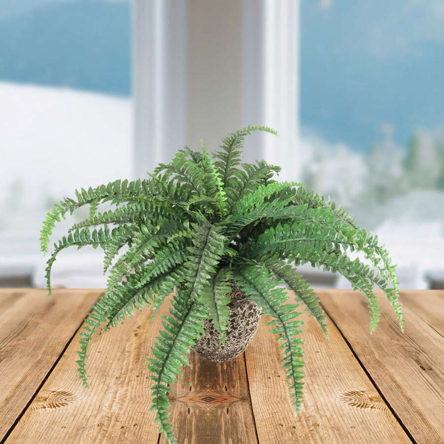12-Pack: Boston Fern Plant With 48 Silk Fronds, 48" Wide, Faux Greenery, Floral Home By Artificial Flowers - 綠色 - 查看 1