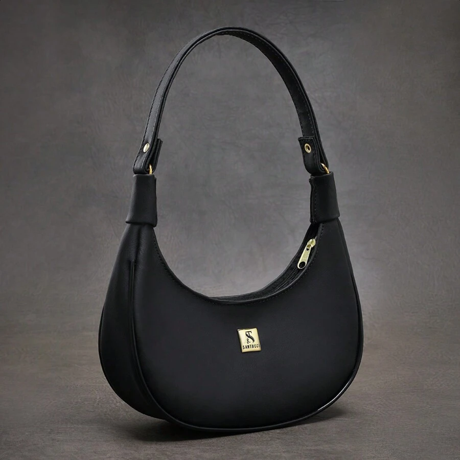 Women's Half Moon Tote Shoulder Bag Small Sophisticated
