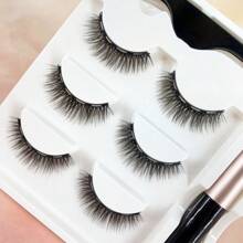 1 Peça Cílios Magnéticos 5D-4 [Estilo Grosso], Naturais e Alongadores, Uso Conveniente, Opções de Vários Comprimentos, Adequado para Uso Diário, Trabalho, Estudo, Viagem, Festa, etc. Kit de Cachos de Cílios, Cílios, Cílios Postiços