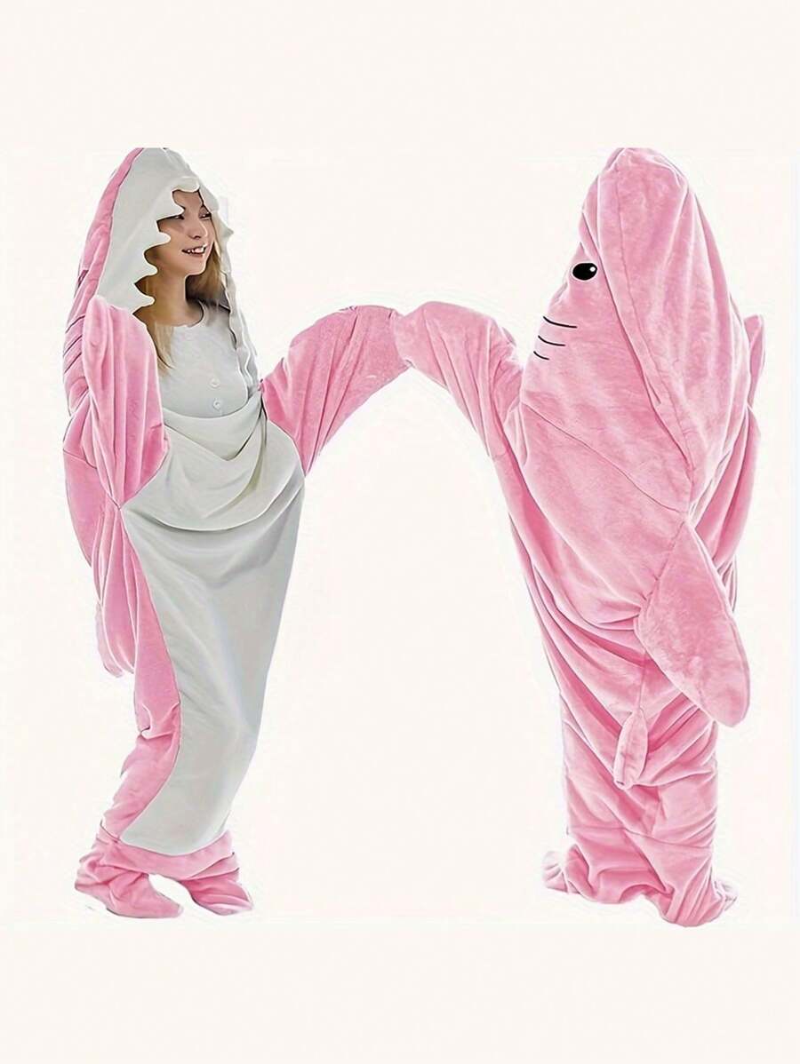 Capucha con manta con diseño de tiburón,Sudadera Con Capucha Tipo Manta Con Estampado De Tiburón,Ultra Suave Y Cálida De Franela,Cosplay Mujer,Disfraz Navideño