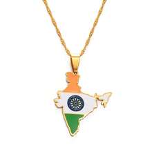 1pc India Map Flag Pendant Necklaces Silver Color / Gold Color  Jewelry - Multicolor - View 6