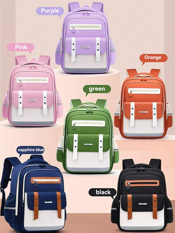 New Elementary School Students Schoolbag 1-3-6-9 Grades 6-12-16 Years Old Boys And Girls To Reduce The Burden Of Children's Large-Capacity Shoulders Backpacks