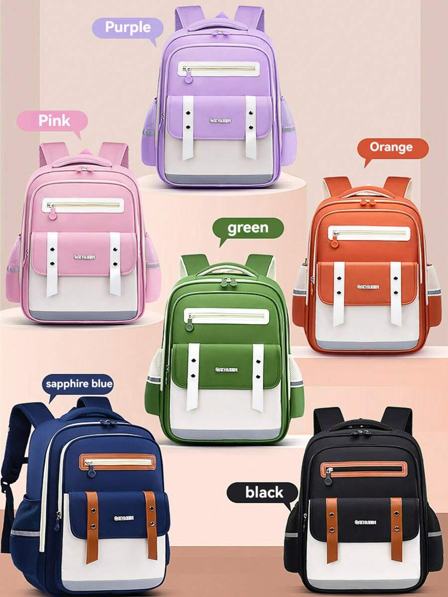 New Elementary School Students Schoolbag 1-3-6-9 Grades 6-12-16 Years Old Boys And Girls To Reduce The Burden Of Children's Large-Capacity Shoulders Backpacks