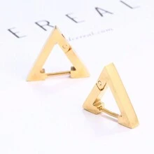1 Pair Punk Triangle Stud Earrings For Men Boys Stainless Steel  Geometric Earring