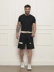 Bermuda Men's Twill Street - 黑色 - 查看 1