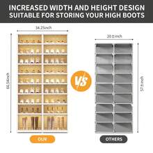 9 Tiers -36 Pairs,Portable Shoe Rack, Easy To Assemble, Foldable Shoe Box, With Door, Large Folding Cabinet, Stackable Plastic Shoe Box, Corridor, Living Room, Dustproof Home, Dormitory Storage Shoe Cabinet - 白色 - 查看 5