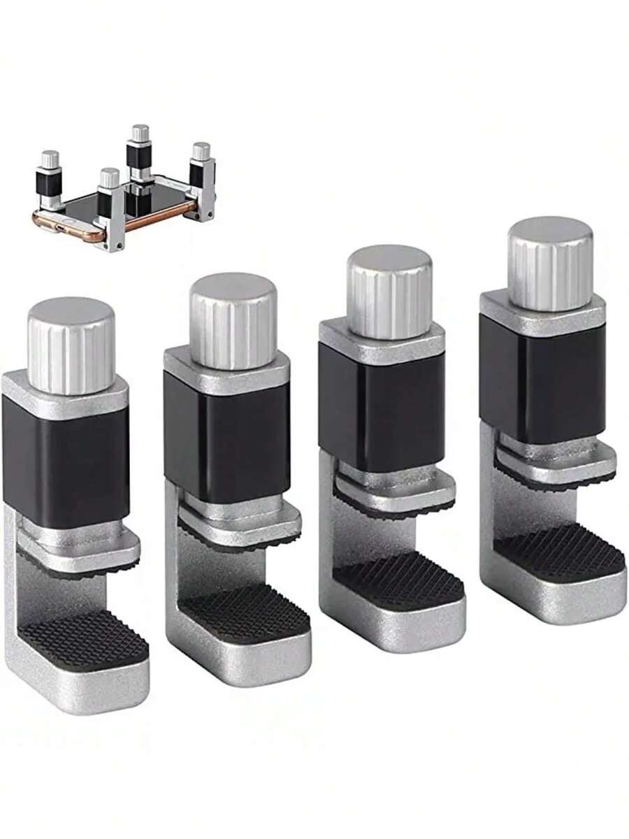 4 Piezas Pinza Metal Pantalla Celular Clip Sujetadora Prensa Touch Reparacion Util Vmingo Mexico - Plateado - Ver 1