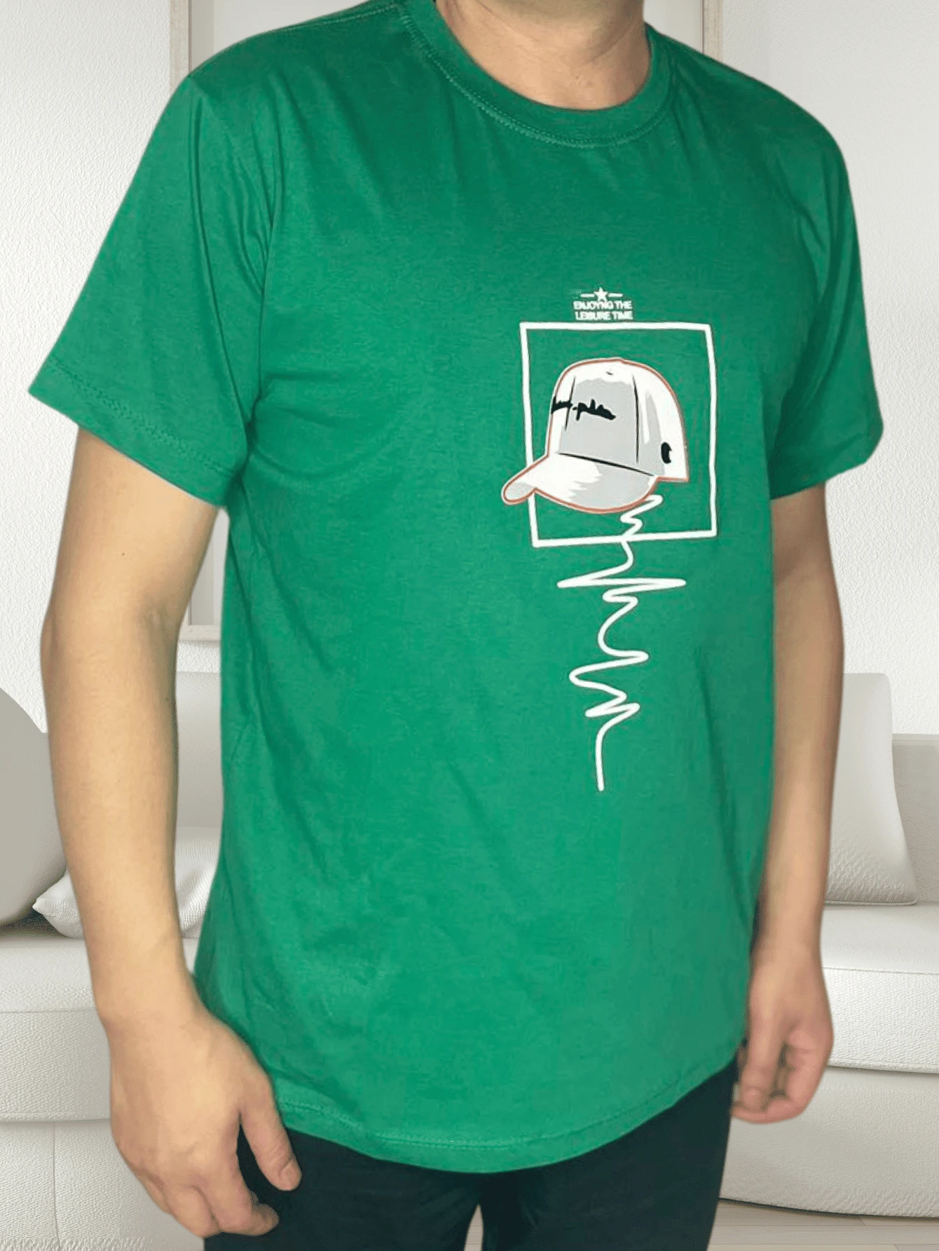 Men's T-Shirt With 3D Printed Pattern BONE Mesh - 綠色 - 查看 1