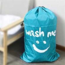1PC 2 Colors(Blue/Grey) Nylon Storage Bag Travel Storage Organizer Bag Basket Washing Machine Can Wash Dirty Clothes Pull Rope Large Capacity - Multicolor - View 7