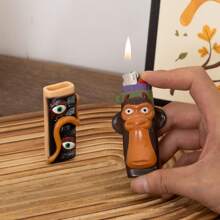 1 pieza, Funda novedosa para encendedor, Soporte único para encendedores, Material de PVC, Cubierta linda para encendedores compatible con BIC J9 J3, Gran regalo para hombres (Gorila) - gorila marrón - Ver 2