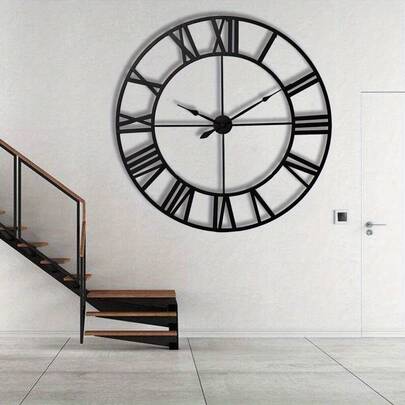 60CM EXTRA LARGE ROMAN NUMERALS SKELETON WALL CLOCK BIG GIANT OPEN FACE ROUND
