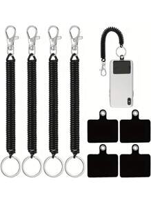 Lot de 1 ou 2 cordons de téléphone extensibles pour une aventure en toute , ancrage antivol pour la randonnée, le ski et l'escalade, blanc, compatible avec  et la plupart des smartphones. - Noir et Blanc - Voir 1