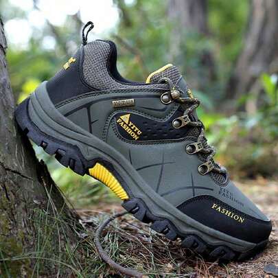 Men's Outdoor Shock-Absorbing Travel Hiking Shoes, Anti-Slip Desert Trekking Waterproof Sneakers