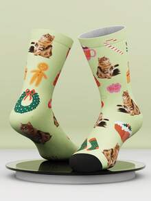 1 para spersonalizowanych zabawnych skarpetek z nadrukiem twarzy dla kobiet i mężczyzn, spersonalizowane stylowe skarpetki ze zdjęciem, interesujące spersonalizowane skarpetki do połowy łydki dla par, odpowiednie na prezenty na Walentynki, urodziny i inne okazje