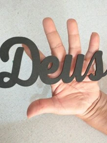 Phrase Decoration MDF Here Is God In Every Detail Color Black 3mm Decorative - 黑色 - 查看 3